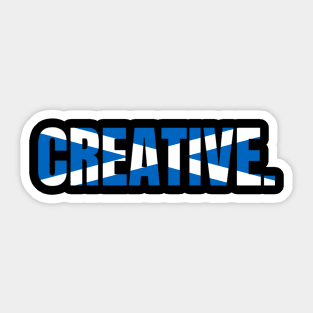 Scottish Creative with Saltire Flag in Scotland Sticker